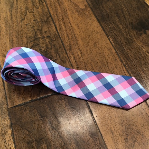 Express Pink, Purple and Blue Plaid Tie - Picture 1 of 4